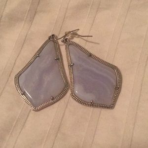 Kendra Scott Blue Lace Agate Alexandra Earrings